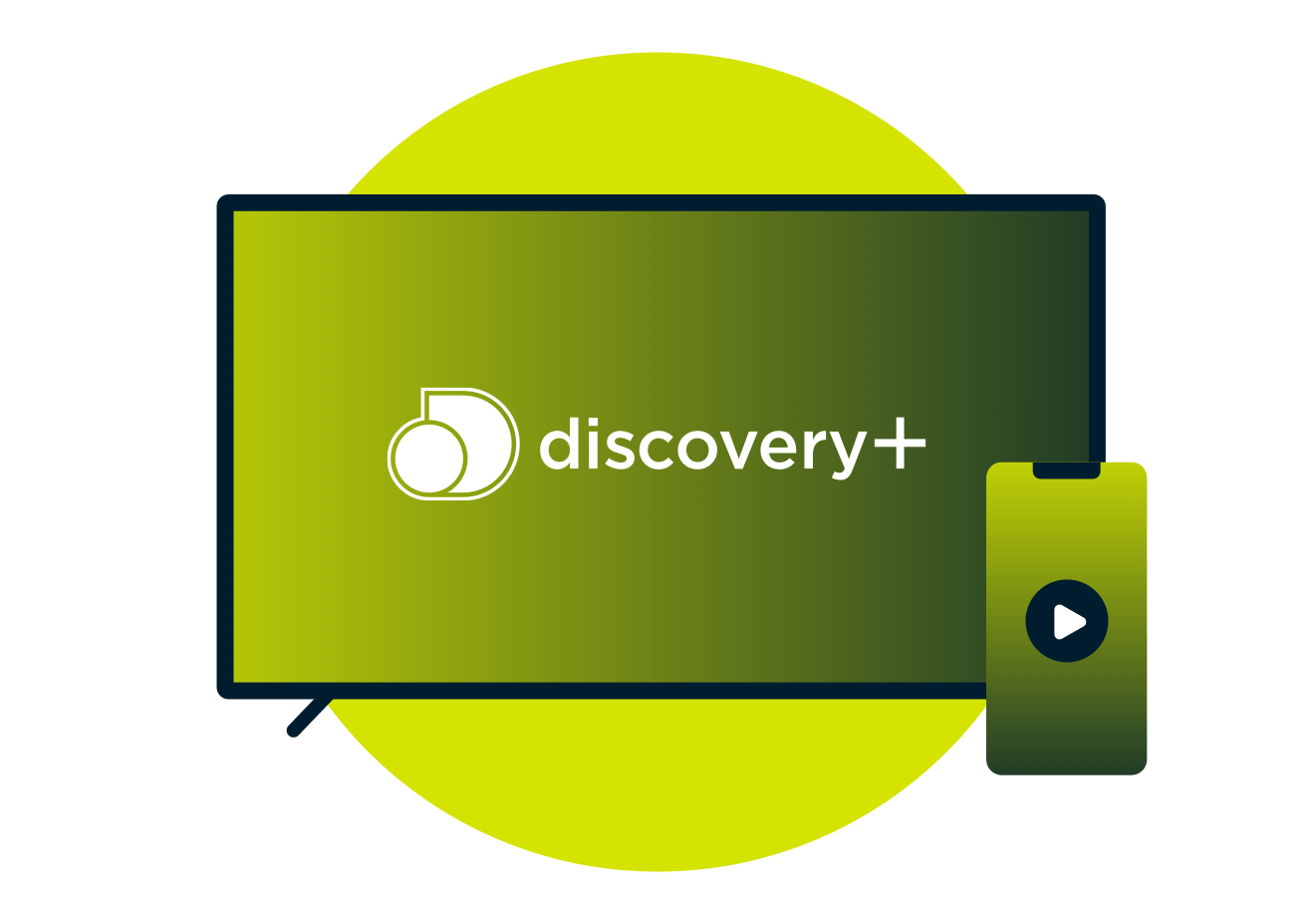 Discovery Plus su una TV e uno smartphone.